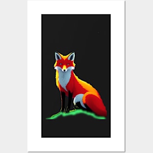 Copy of BLUE EYED SERENE ELEGANT FOX LOOKING RIGHT Posters and Art